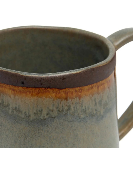Mug organique avec anse Hauteur 9 cm Grès Gris vert Marron The Côa 