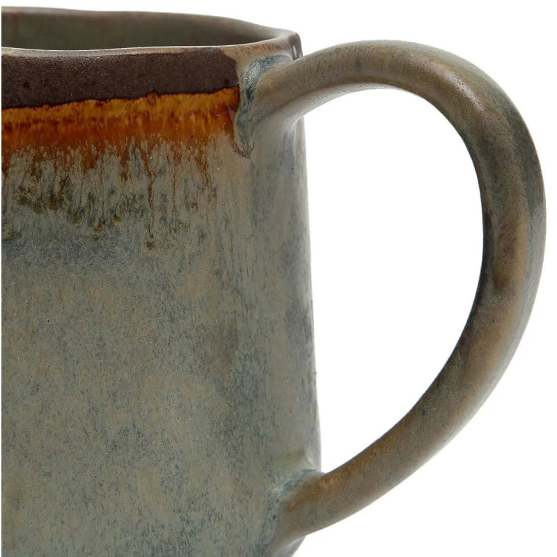 Mug organique avec anse Hauteur 9 cm Grès Gris vert Marron The Côa 