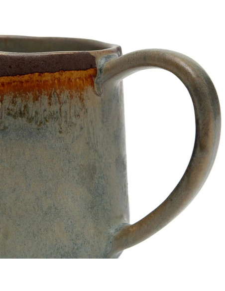 Mug organique avec anse Hauteur 9 cm Grès Gris vert Marron The Côa 