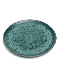Assiette plate ronde 22 cm Grès Bleu The Aqua 