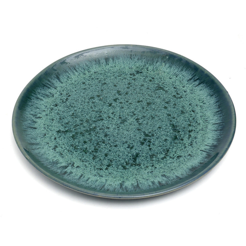 Assiette plate ronde 22 cm Grès Bleu The Aqua 