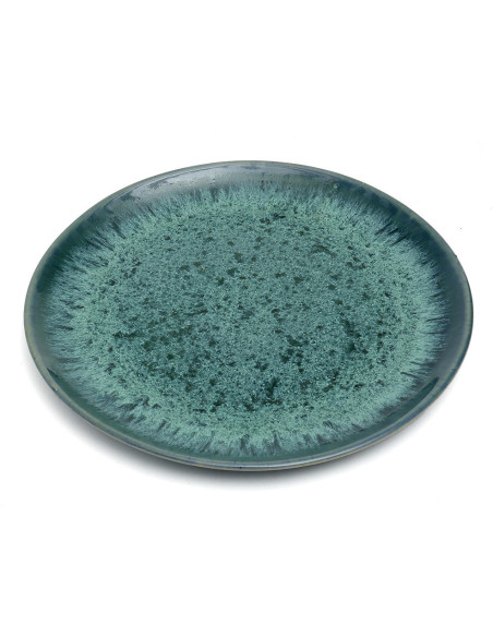 Assiette plate ronde 22 cm Grès Bleu The Aqua 