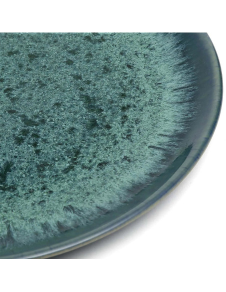 Assiette plate ronde 22 cm Grès Bleu The Aqua 