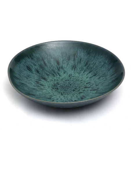 Assiette creuse ronde 23 cm Grès Bleu The Aqua 