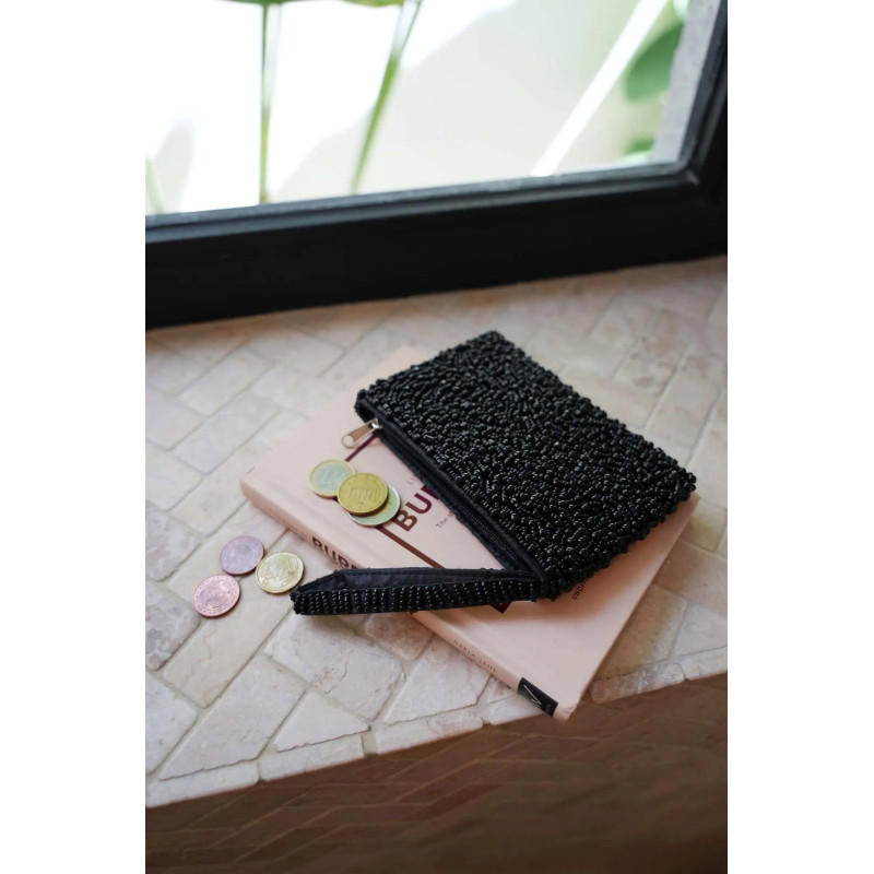 Porte monnaie original en Perle Noir The Beaded 
