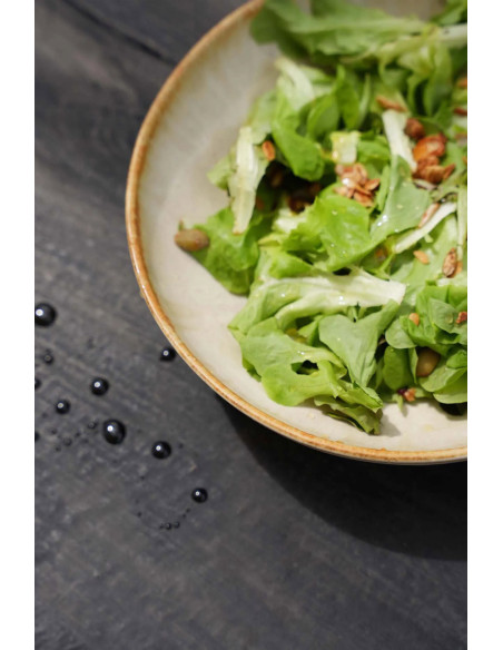 Assiette creuse ronde 16 cm Grès Blanc cassé Marron The Cascais 