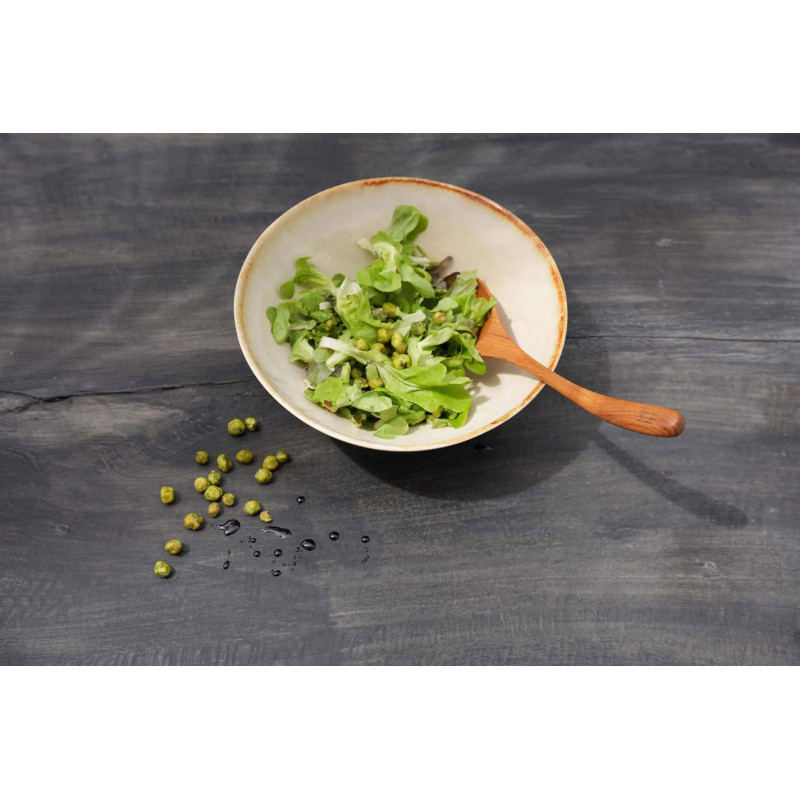 Assiette creuse ronde 16 cm Grès Blanc cassé Marron The Cascais 