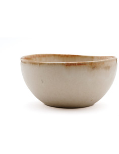 Petit Bol rond 11 cm Grès Blanc cassé Marron The Cascais 