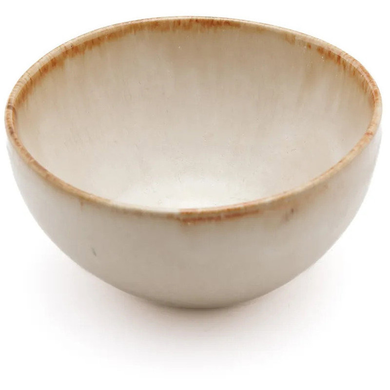 Petit Bol rond 11 cm Grès Blanc cassé Marron The Cascais 