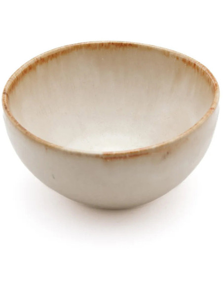 Petit Bol rond 11 cm Grès Blanc cassé Marron The Cascais 