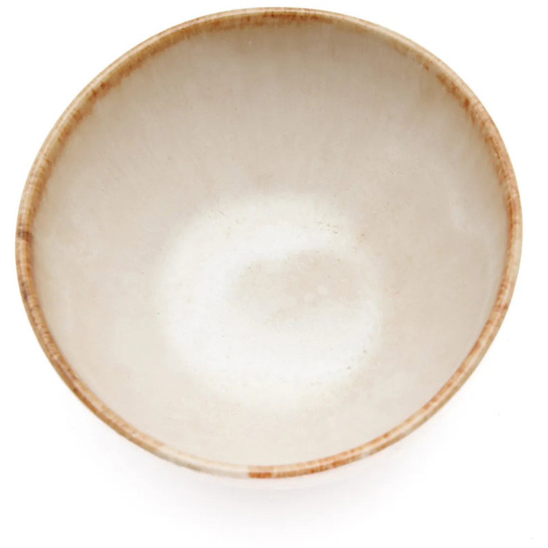 Petit Bol rond 11 cm Grès Blanc cassé Marron The Cascais 