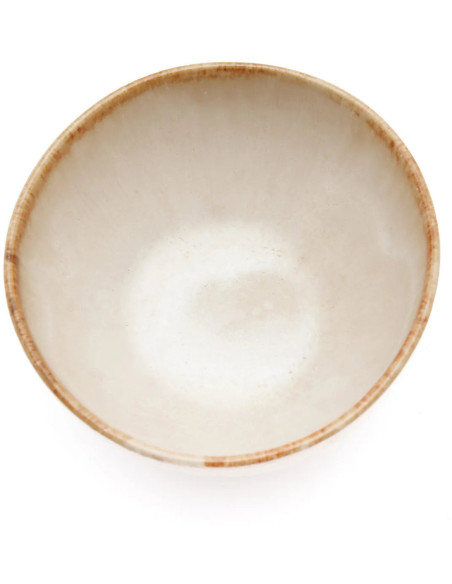 Petit Bol rond 11 cm Grès Blanc cassé Marron The Cascais 