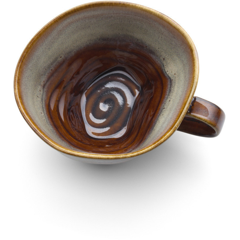 Tasse à thé japonaise H 6 cm Céramique Vert de gris Marron The Smoked Horizon 