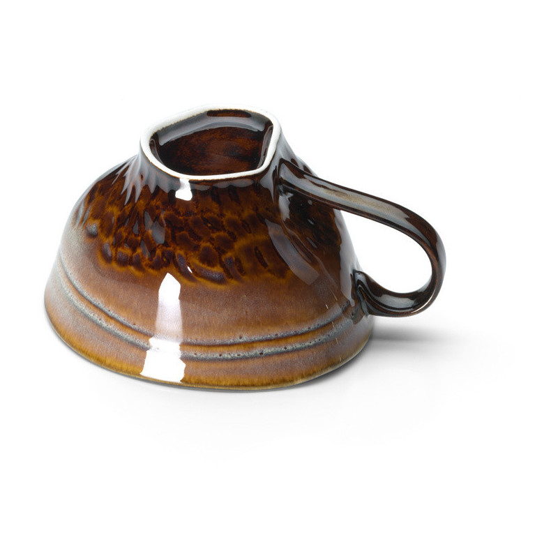 Tasse à thé japonaise H 6 cm Céramique Vert de gris Marron The Smoked Horizon 