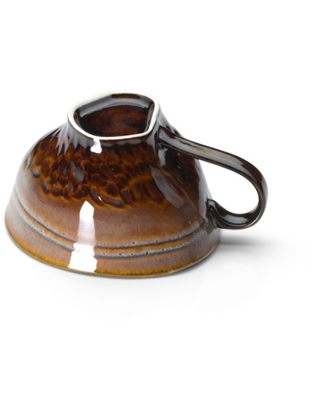 Tasse à thé japonaise H 6 cm Céramique Vert de gris Marron The Smoked Horizon 