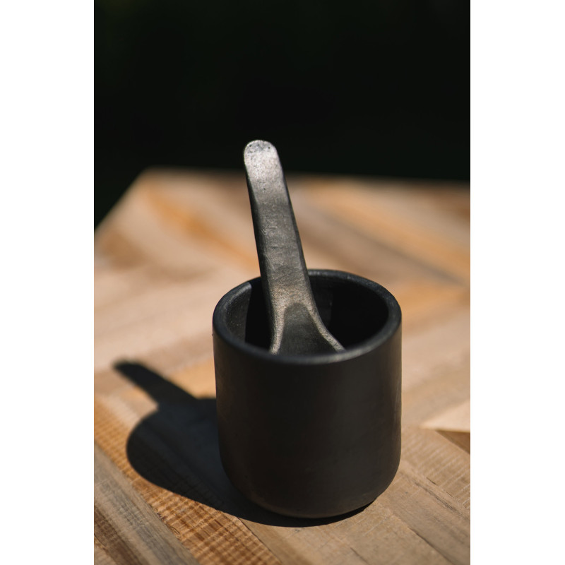 Tasse à thé indonésienne H 8 cm Terre cuite Noir The Burned 