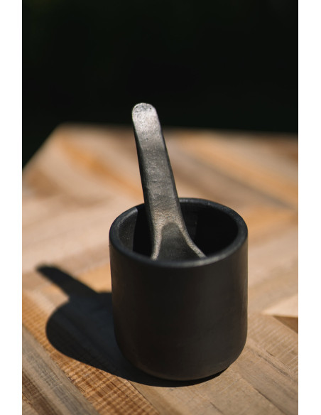 Tasse à thé indonésienne H 8 cm Terre cuite Noir The Burned 