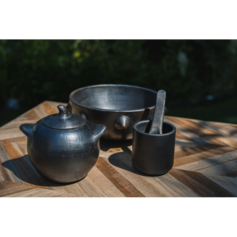 Tasse à thé indonésienne H 8 cm Terre cuite Noir The Burned 