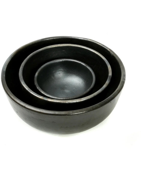 Petit Bol rond 10 cm Terre cuite Noir Effet brulé The Burned 