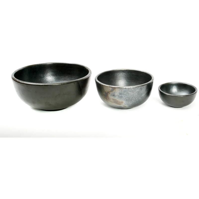 Petit Bol rond 10 cm Terre cuite Noir Effet brulé The Burned 