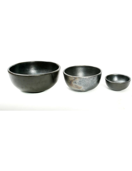 Petit Bol rond 10 cm Terre cuite Noir Effet brulé The Burned 