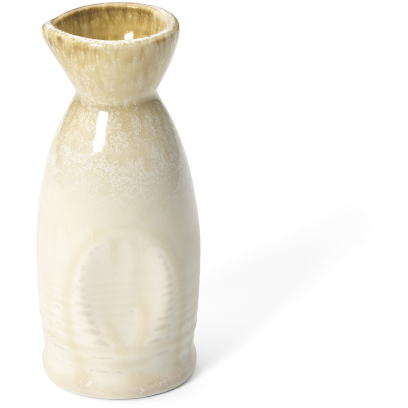 Carafe japonaise à saké wabi-sabi H 12 cm Céramique Blanc Miel The Da Rocha 