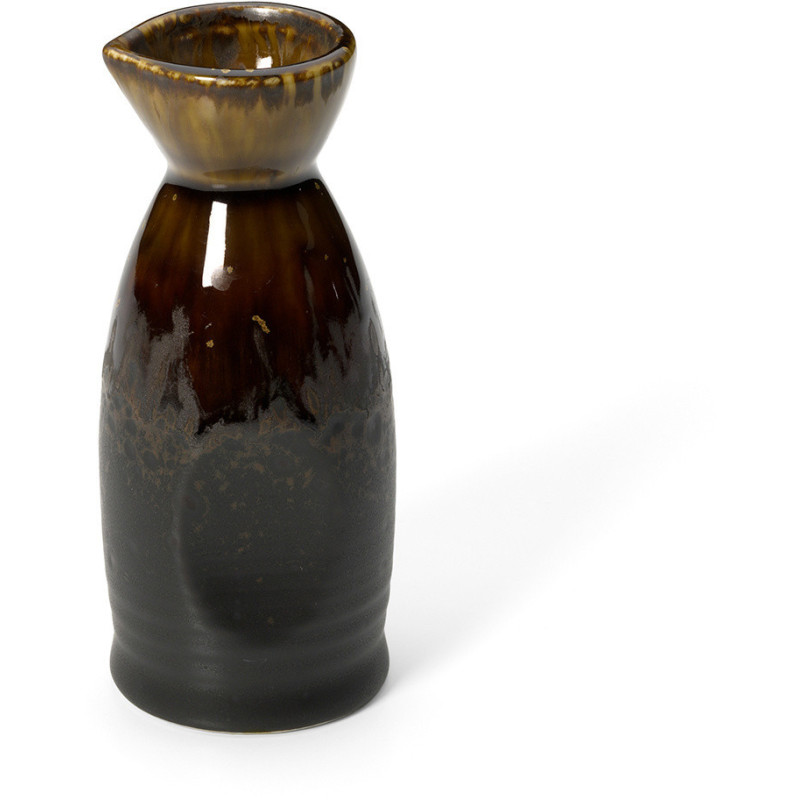 Carafe à saké japonaise moderne H 12 cm Céramique Marron The Merapi 
