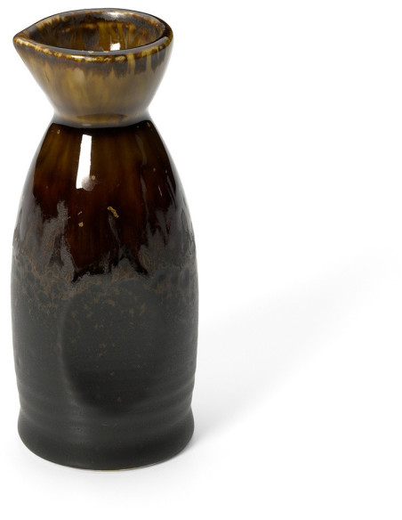 Carafe à saké japonaise moderne H 12 cm Céramique Marron The Merapi 