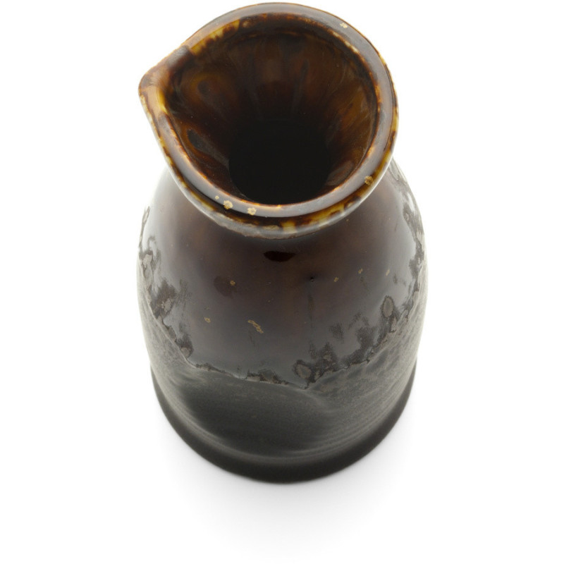 Carafe à saké japonaise moderne H 12 cm Céramique Marron The Merapi 