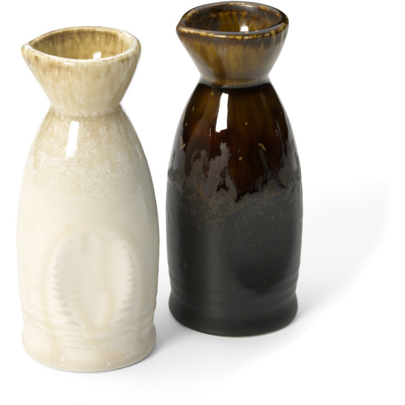 Carafe à saké japonaise moderne H 12 cm Céramique Marron The Merapi 