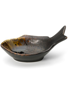 Bol japonais moderne Poisson 10 cm Céramique Marron The Merapi 