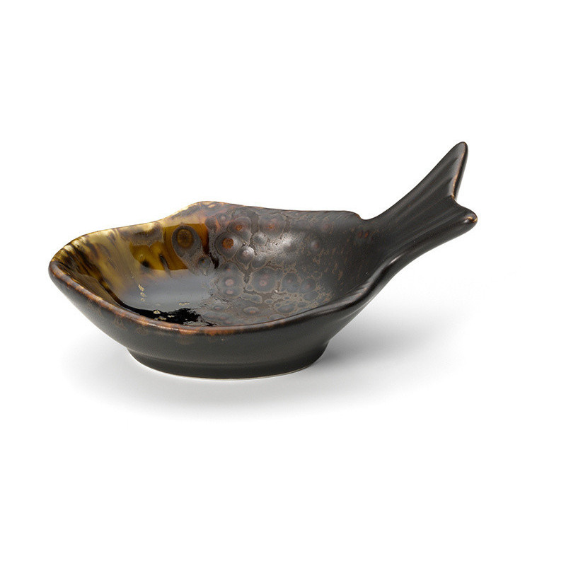Bol japonais moderne Poisson 10 cm Céramique Marron The Merapi 