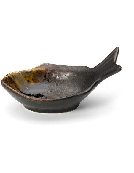 Bol japonais moderne Poisson 10 cm Céramique Marron The Merapi 