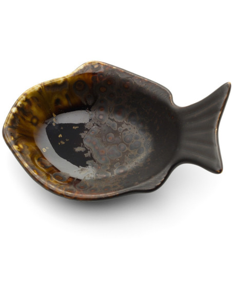 Bol japonais moderne Poisson 10 cm Céramique Marron The Merapi 