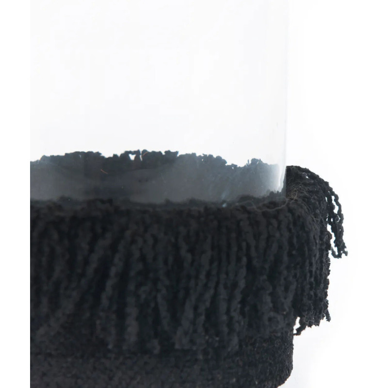 Photophore Rond Diamètre 8 cm en Velours Noir Verre Transparent The Oh My Gee 