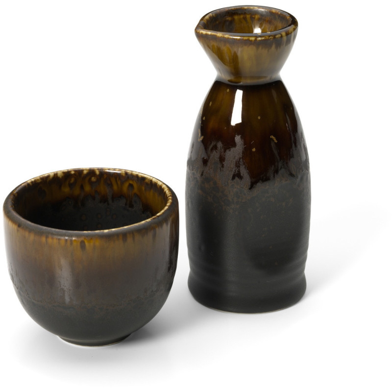 Tasse à thé saké japonaise moderne H 6 cm Céramique Marron The Merapi 