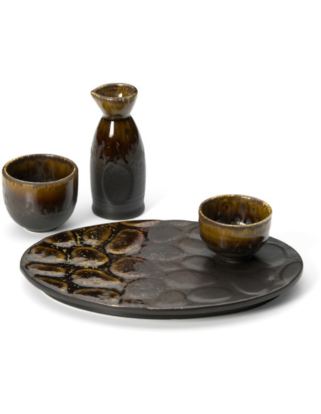 Tasse à thé saké japonaise moderne H 6 cm Céramique Marron The Merapi 