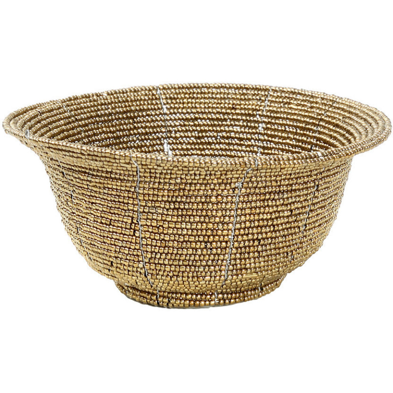 Panier de rangement original Bol 13x7 en Perle Doré The Beaded 