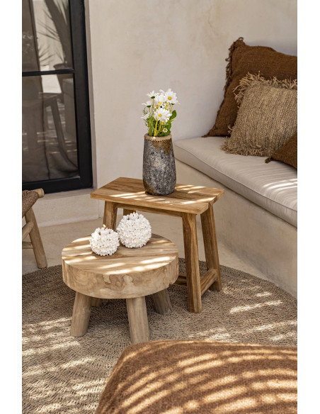 Bougeoir Rond Diamètre 12 cm en Coquillage Blanc The Flower Power 