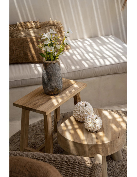 Bougeoir Rond Diamètre 12 cm en Coquillage Blanc The Flower Power 