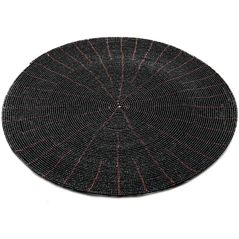 Set de table original Rond 30 cm en Perle Noir The Beaded 
