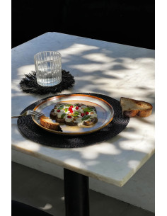 Set de table original Rond 30 cm en Perle Noir The Beaded 