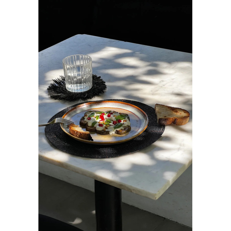 Set de table original Rond 30 cm en Perle Noir The Beaded 
