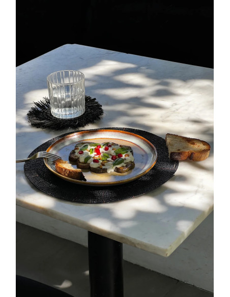 Set de table original Rond 30 cm en Perle Noir The Beaded 