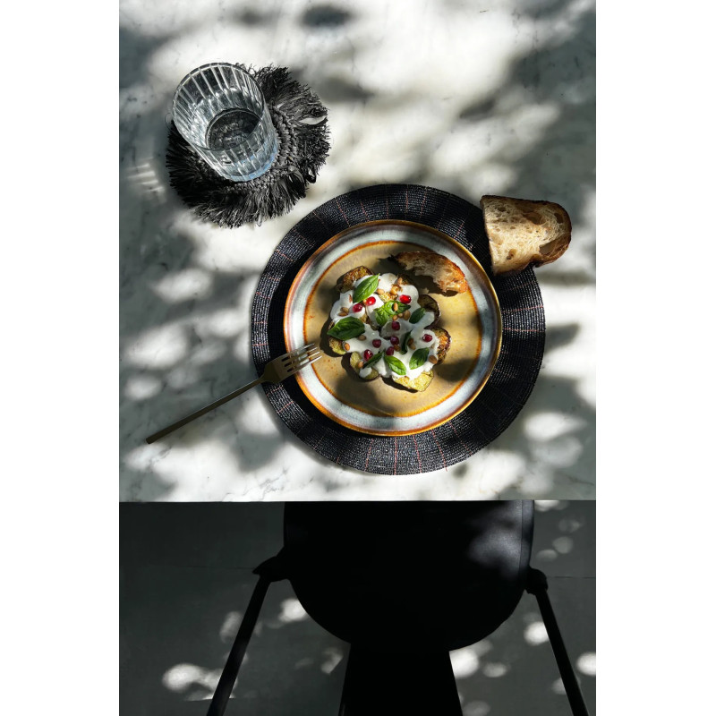 Set de table original Rond 30 cm en Perle Noir The Beaded 