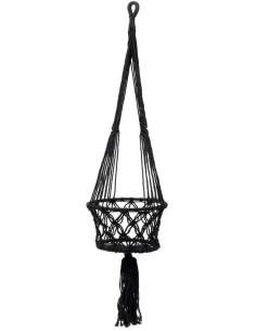 Porte plante original à suspendre Macramé Diamètre 30 cm en Coton Noir The Macrame Bazar Bizar - 2