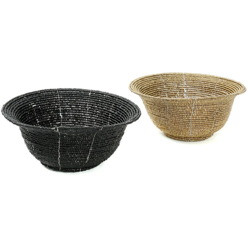 Panier de rangement original Bol 13x7 en Perle Noir The Beaded 