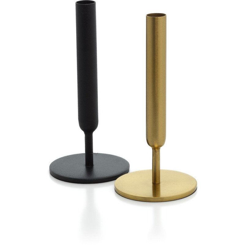 Vase design minimaliste Soliflore H 22 cm Métal Noir The Miss Slimsy 