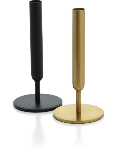 Vase design minimaliste Soliflore H 22 cm Métal Noir The Miss Slimsy 