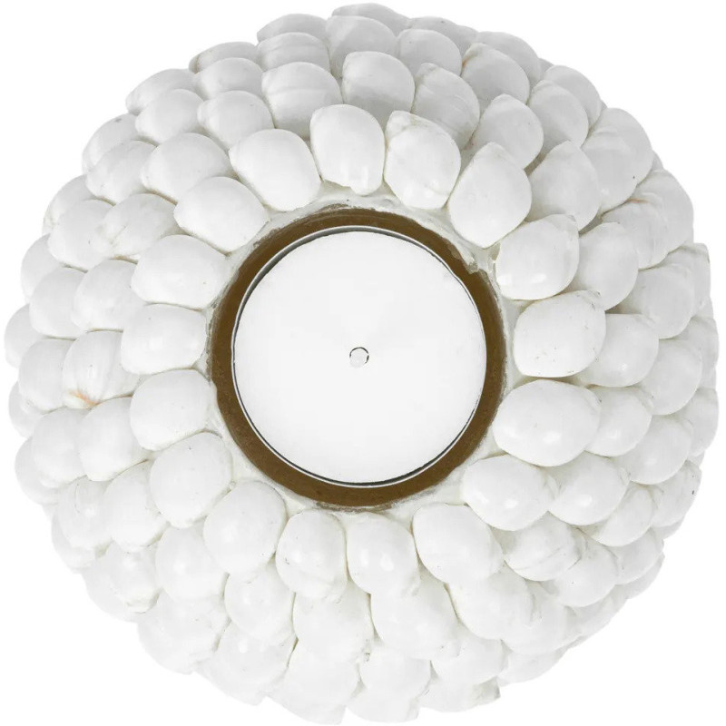 Bougeoir Rond Diamètre 12 cm en Coquillage Blanc The Bubble 